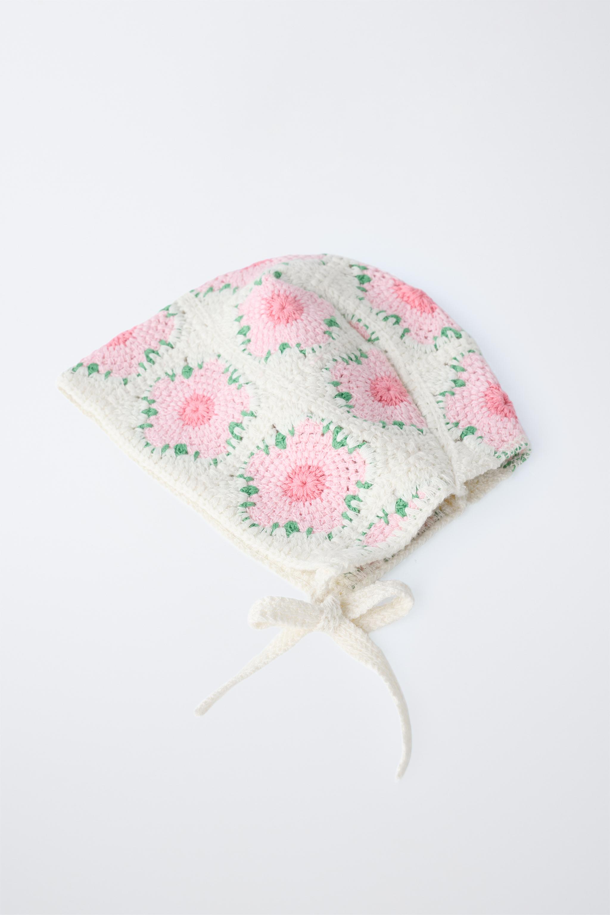 BONNET CROCHET FLEURS