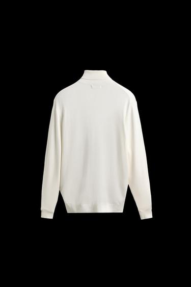 JERSEY CUELLO ALTO BÁSICO - Blanco roto de Zara