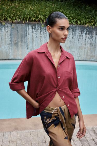 PRINTED MODAL SCARF - camel by Zara - Image 0