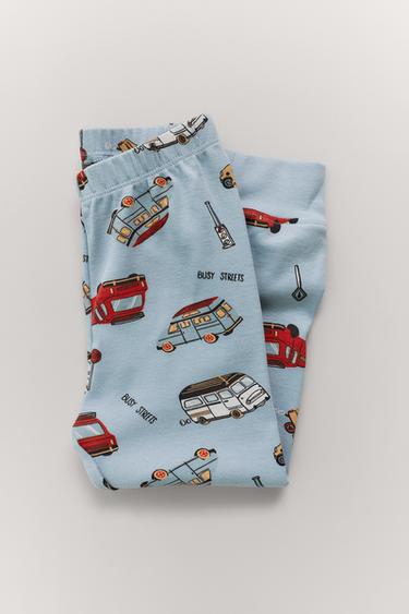 Zara 2-6 YEARS/ CAR PRINT PAJAMAS - Blue