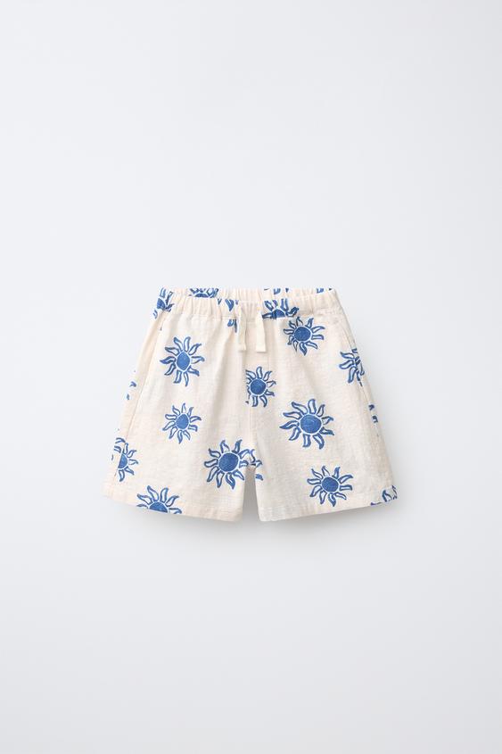 SUN PRINT BERMUDA SHORTS - Ecru / Blue de Zara - Imagen 0
