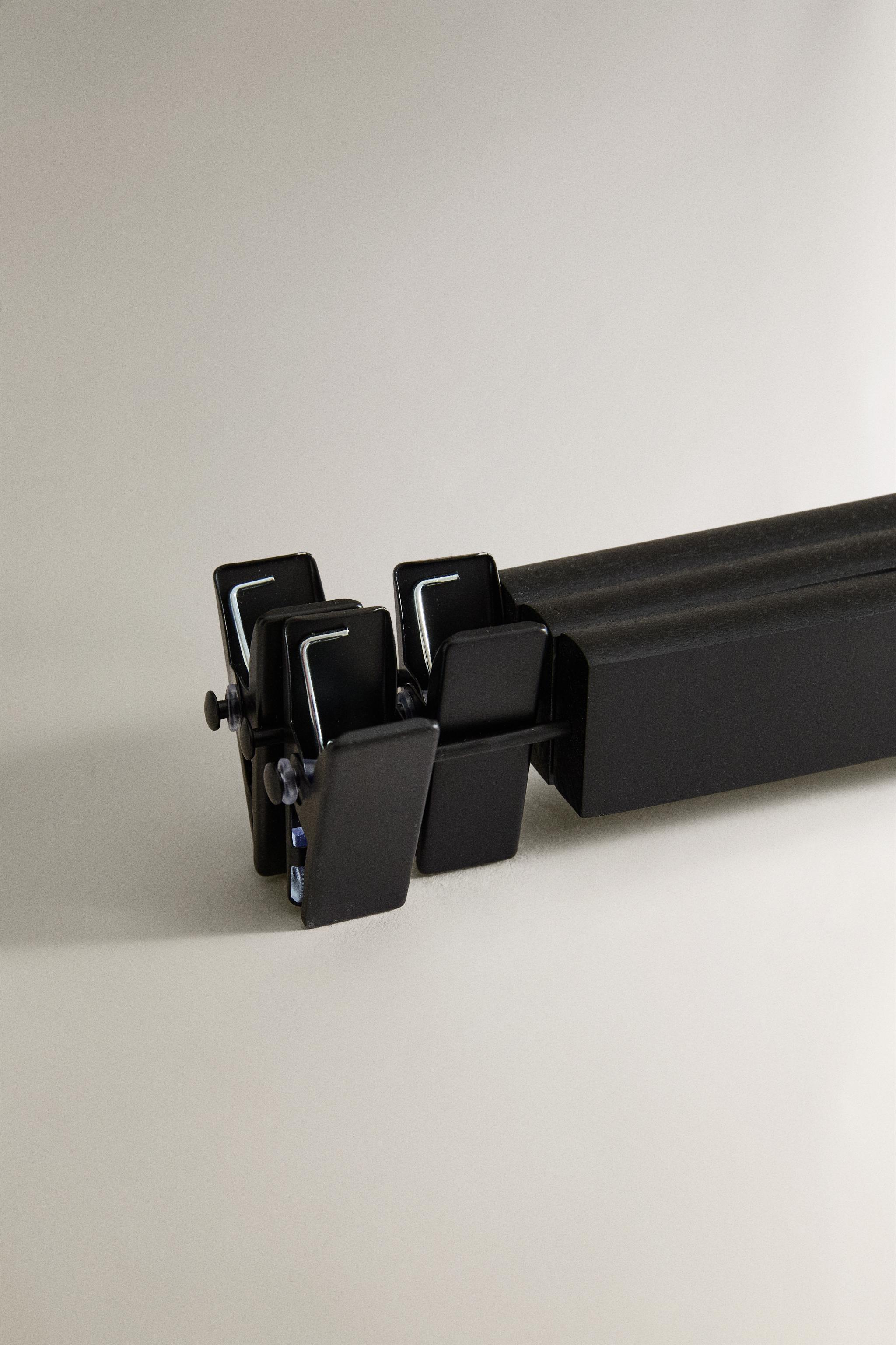 WOODEN SKIRT HANGER (SET OF 3) — Black