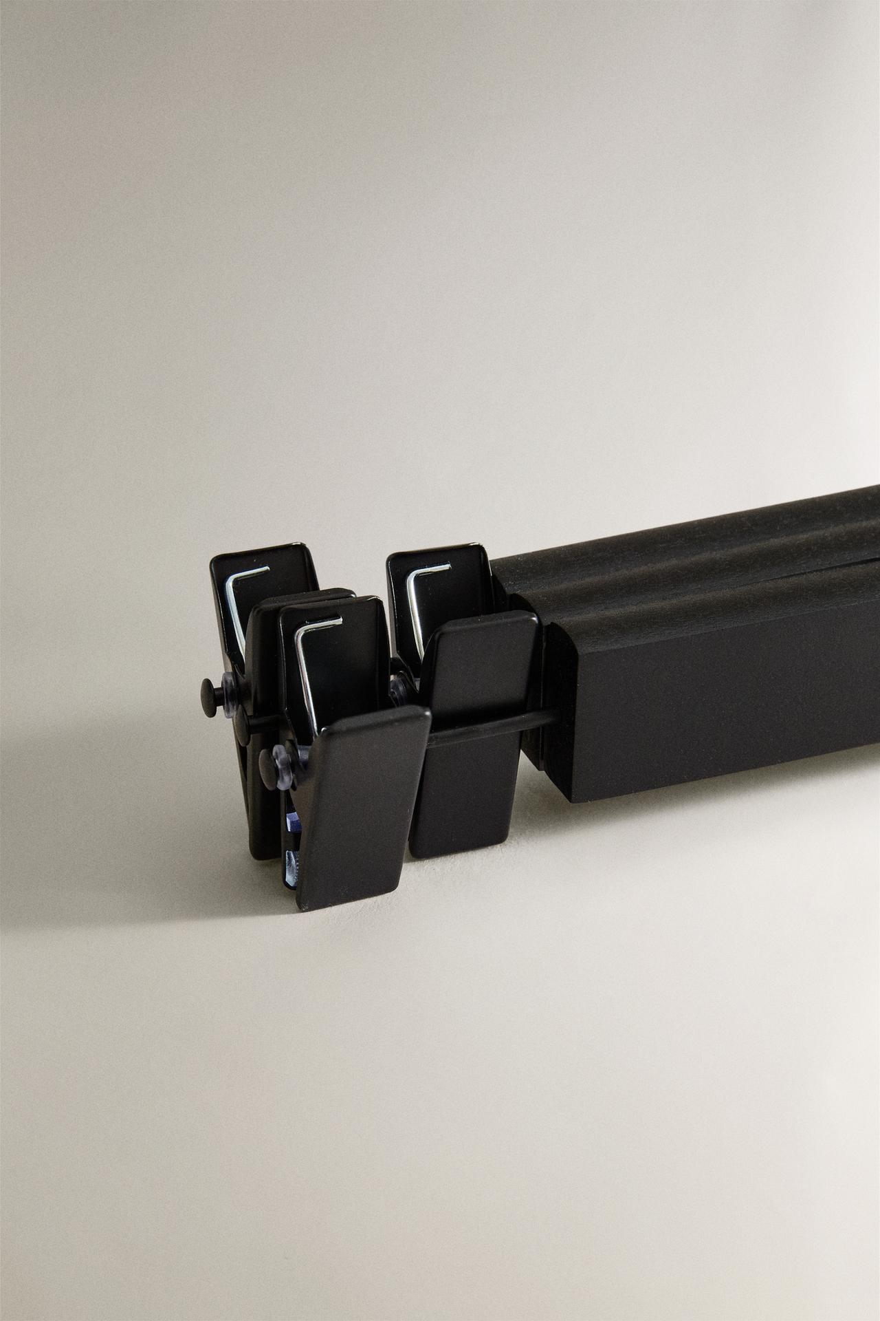 WOODEN SKIRT HANGER (SET OF 3) — Black