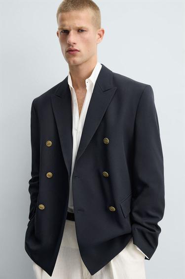 BLAZER CROISÉ - Bleu marine foncé de Zara - Image 4