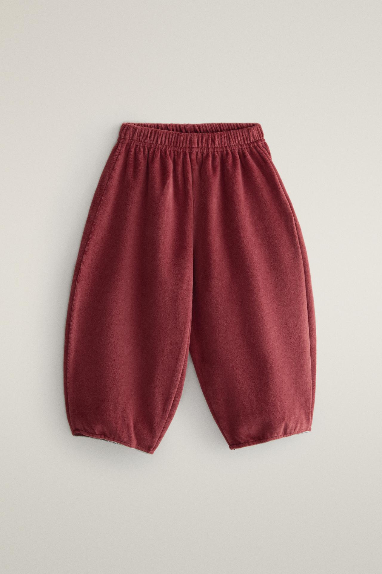 KIDS' VELOUR FATHER CHRISTMAS PYJAMAS — Red