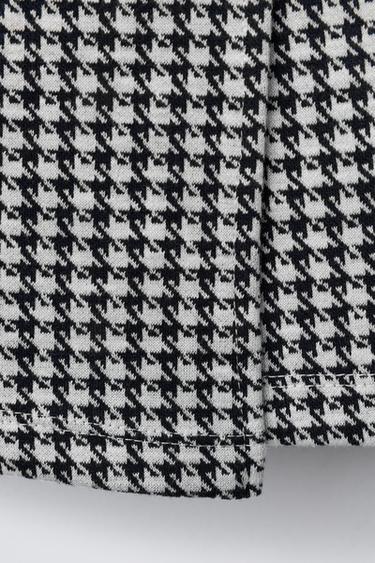 HOUNDSTOOTH BERMUDA SKORT - Black / White by Zara - Image 3