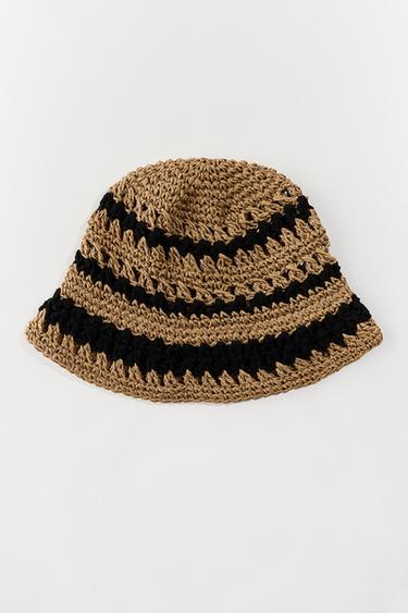 CHAPEAU BOB TRESSÉ CONTRASTE - Marron clair de Zara