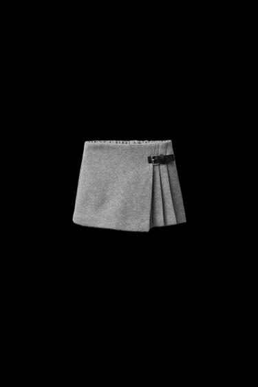 Zara BUCKLE SKORT - Gray marl