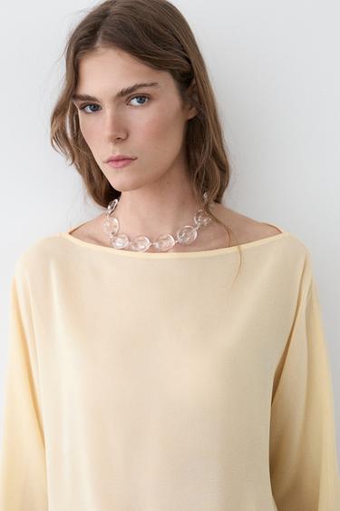 Collar piezas vidrio - Blanco de Zara