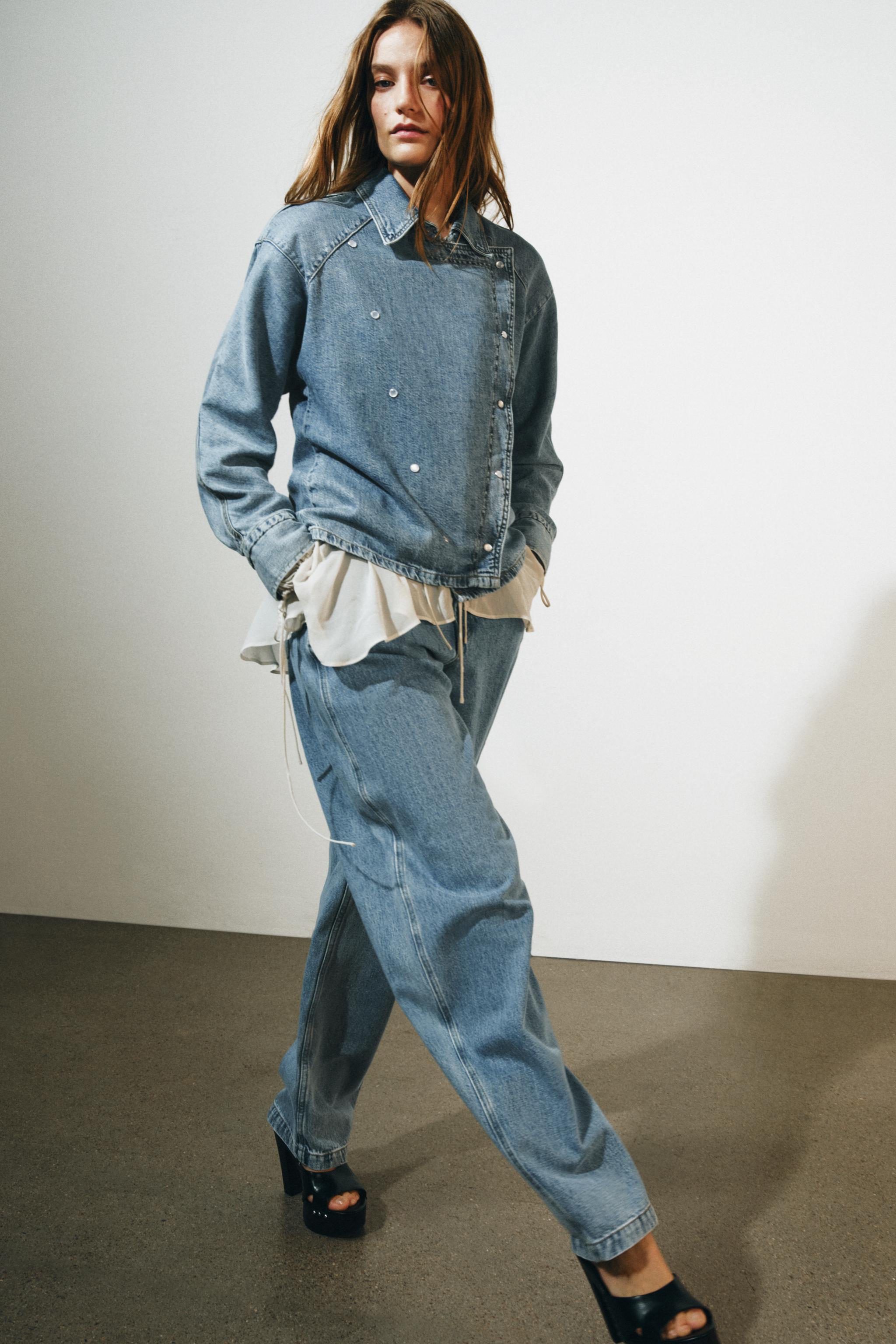 Женские джинсы Zara ZW COLLECTION HIGH-RISE BALLOON JEANS — фото 3