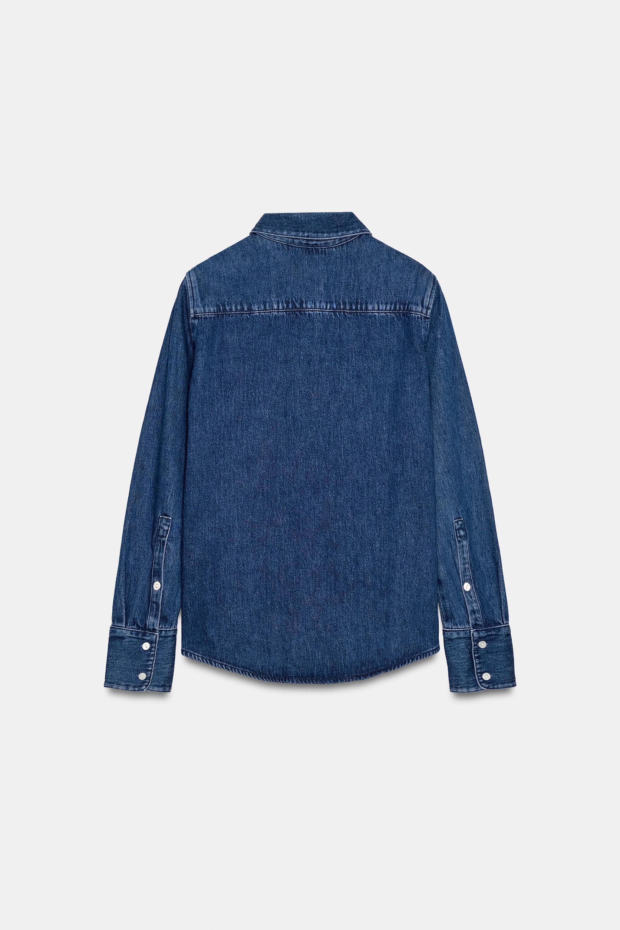 CAMISA DENIM ZW COLLECTION - Índigo | ZARA Brasil