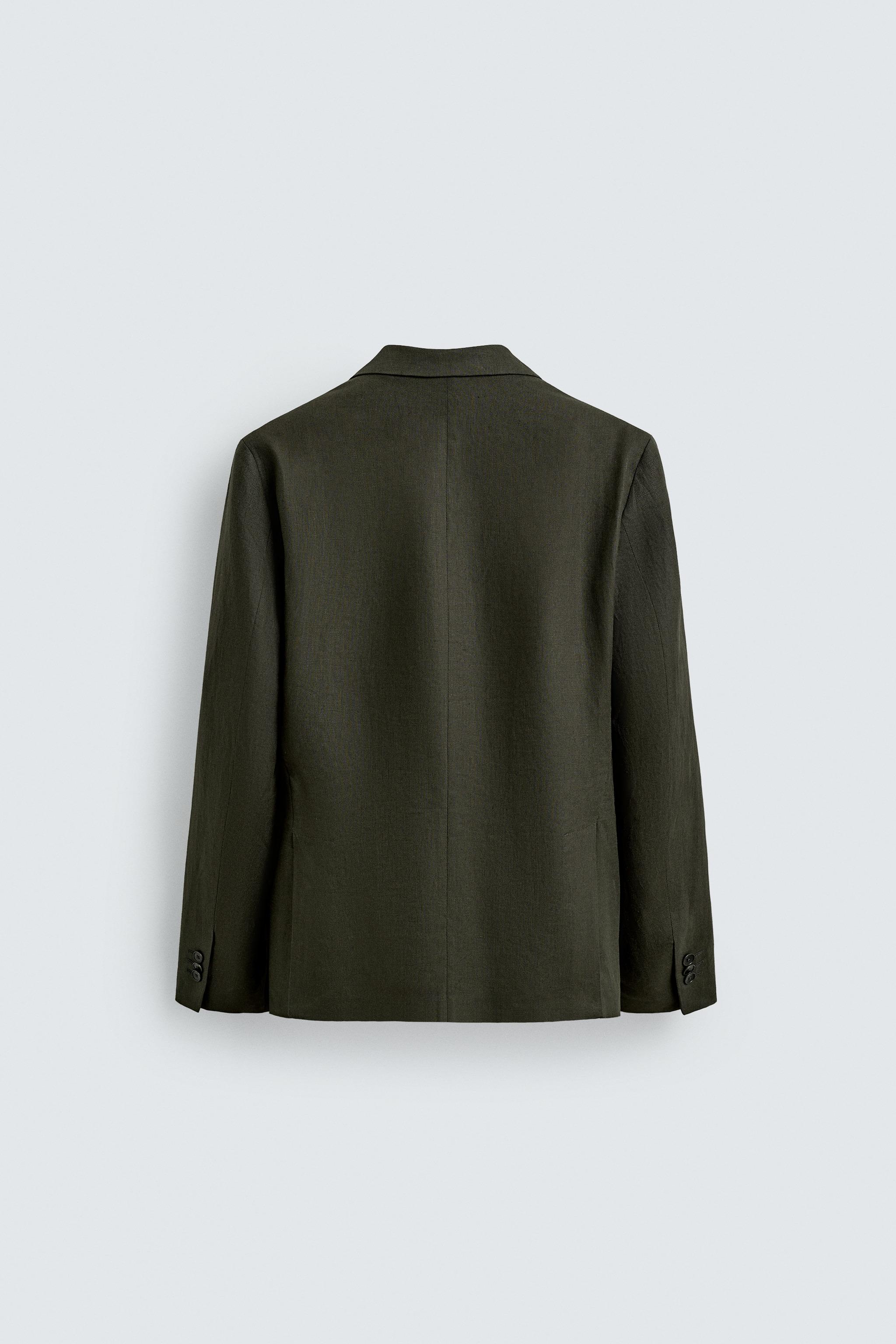 VESTE DE COSTUME À BOUTONNAGE CROISÉ 100% LIN