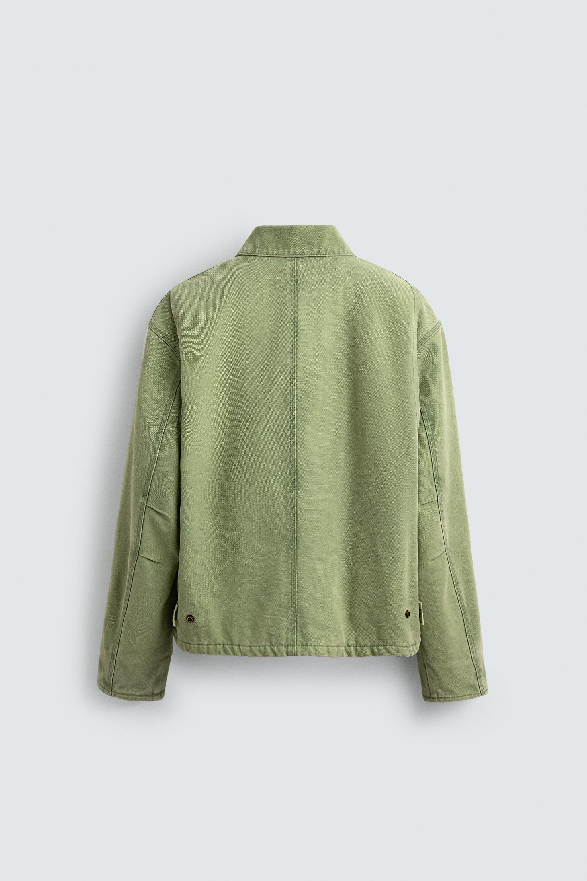 ウォッシュド リラックスフィットジャケット - ライトグリーン | ZARA