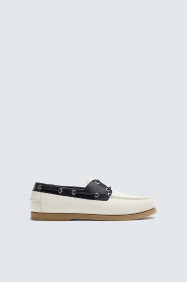 SAPATO NÁUTICO DE COURO LIMITED EDITION - Multicolor da Zara