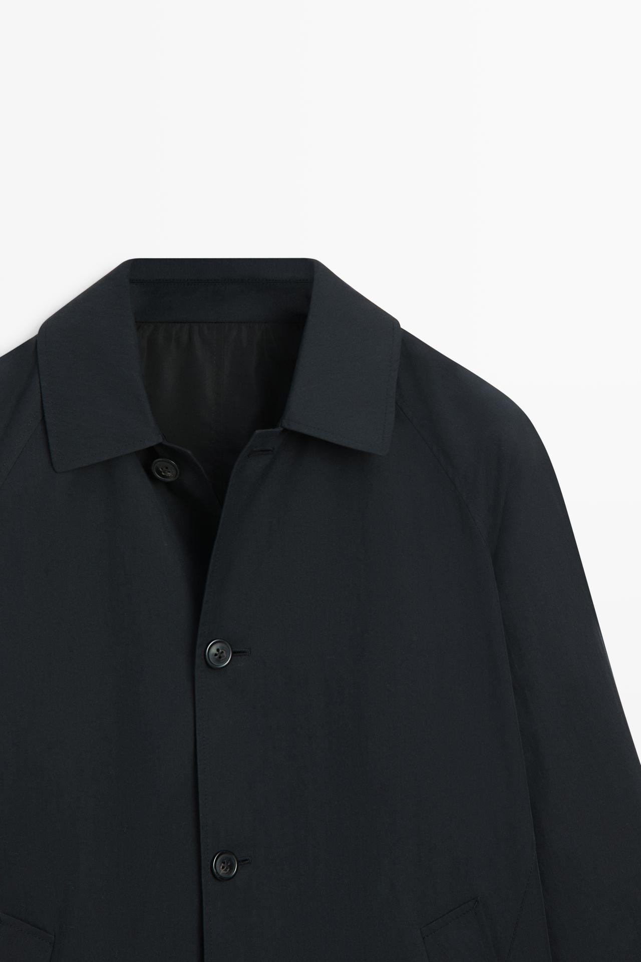 Long reversible technical parka — Dark navy