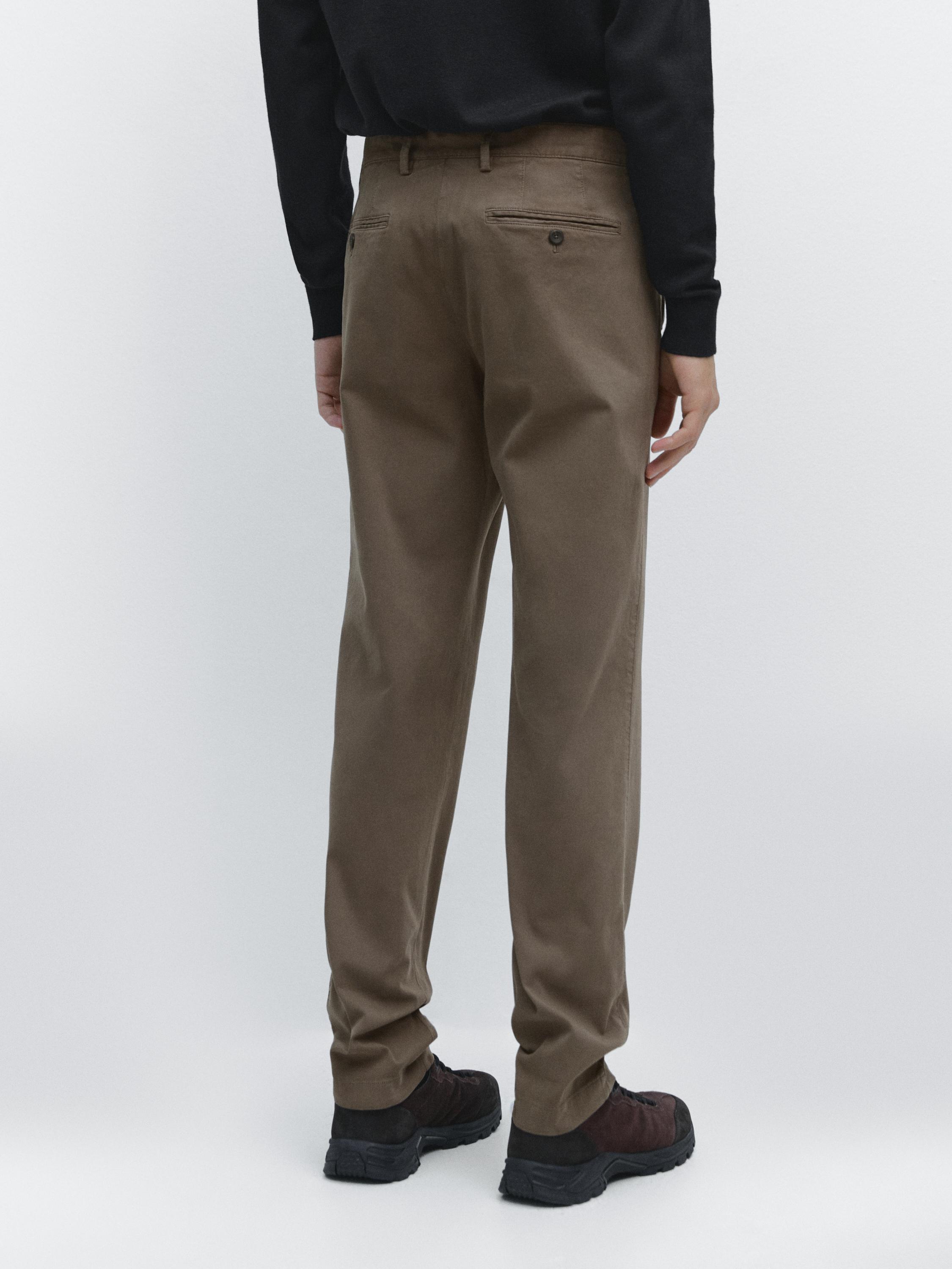Slim-fit micro-textured trousers