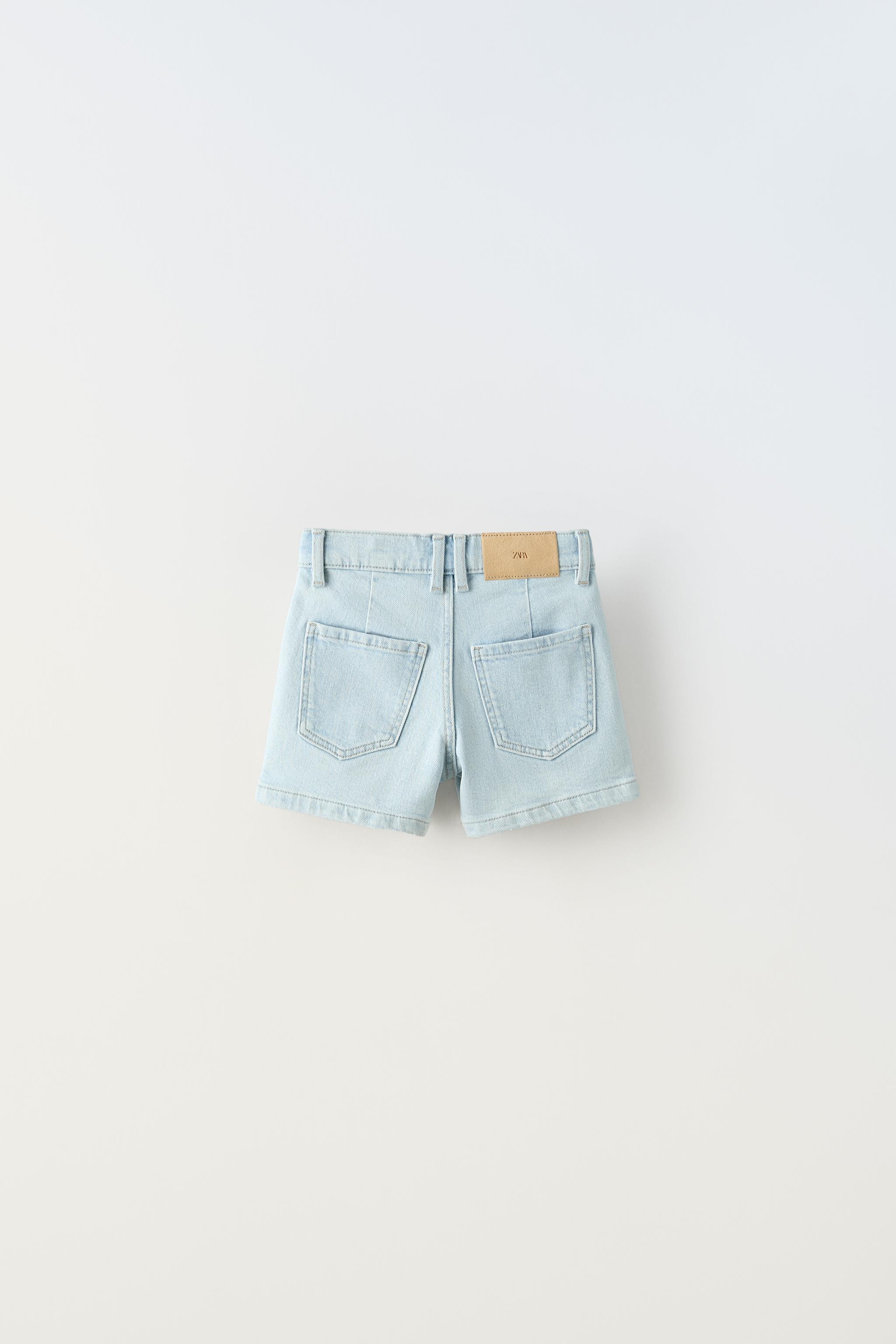 HIGH WAIST DENIM SHORTS - Light blue | ZARA Canada