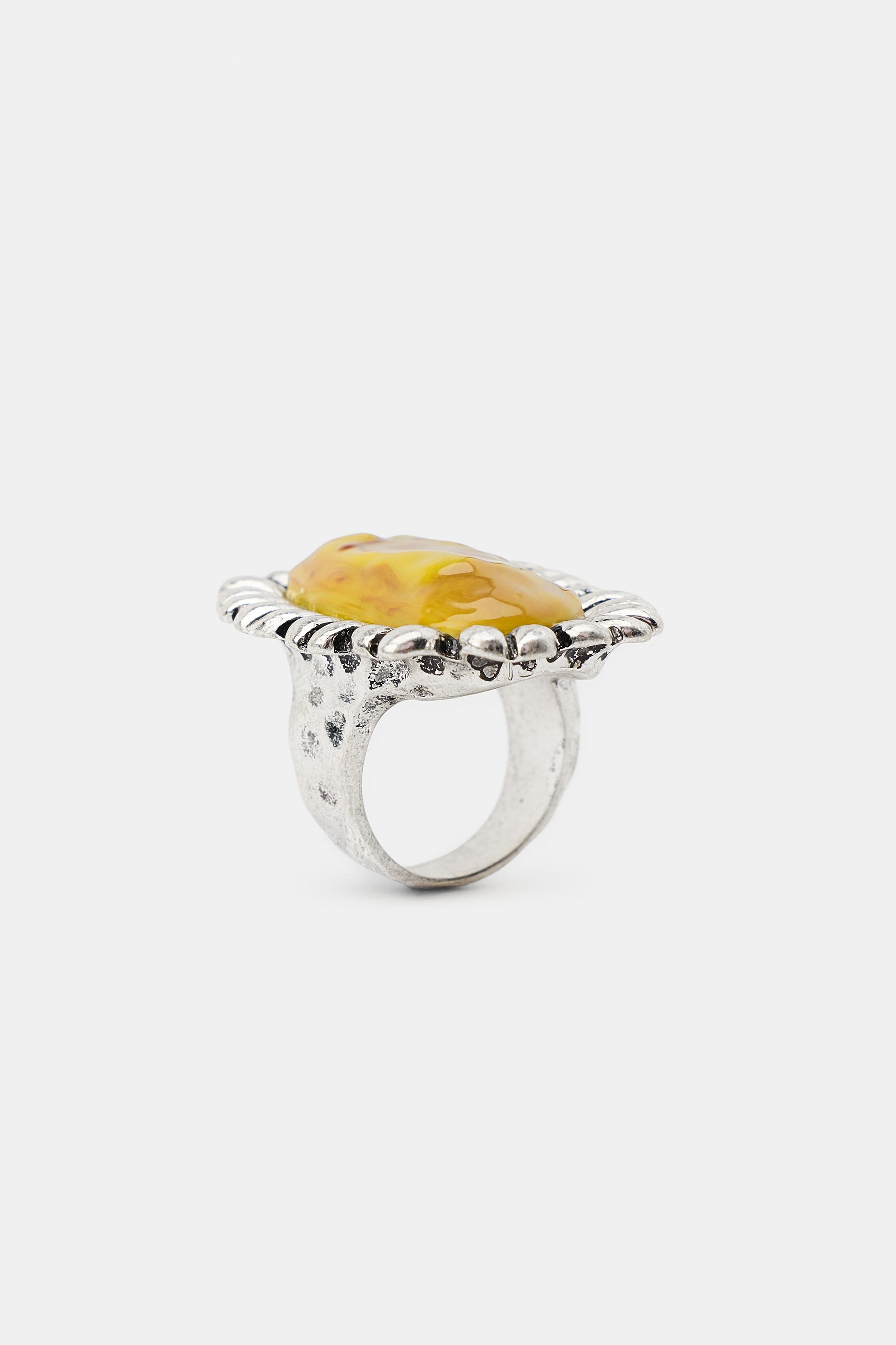BAGUE MÉTALLIQUE PIERRE