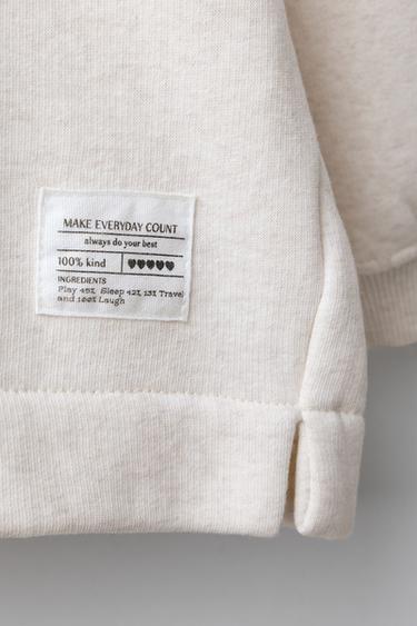 SWEAT UNI ÉTIQUETTE - Sable / Chiné de Zara - Image 3