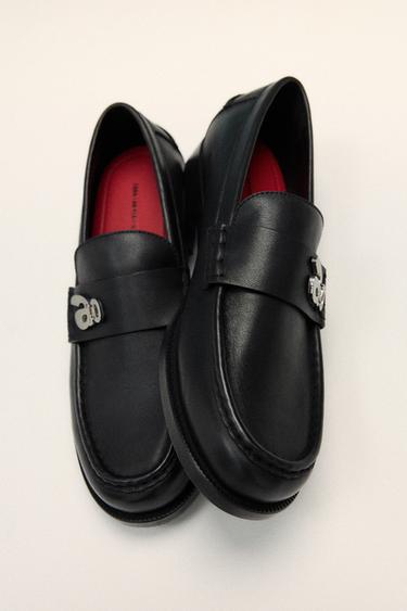 LEATHER LOAFERS X AO YES - Black by Zara
