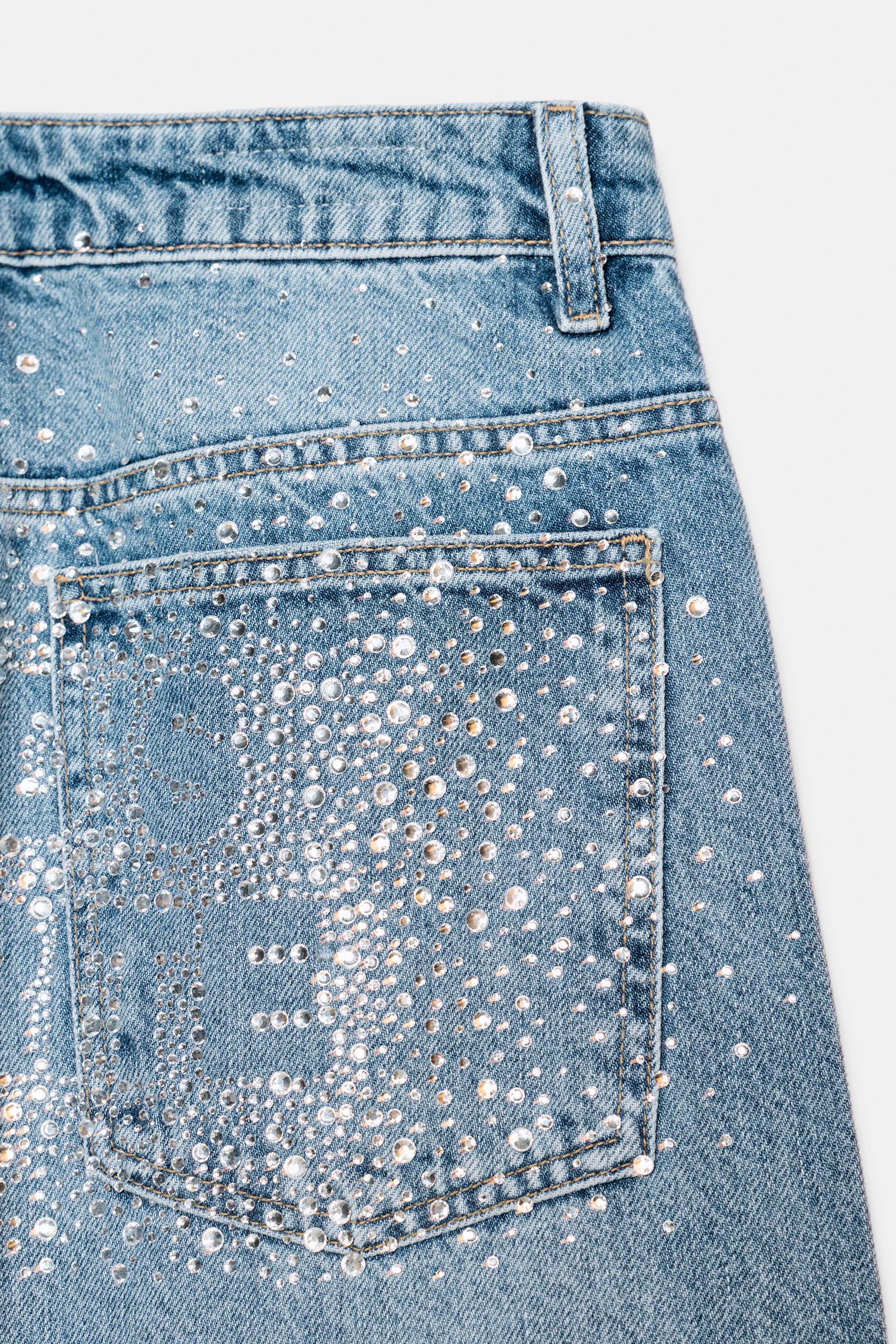 TRF MID-RISE STRAIGHT LEG SHIMMER JEANS