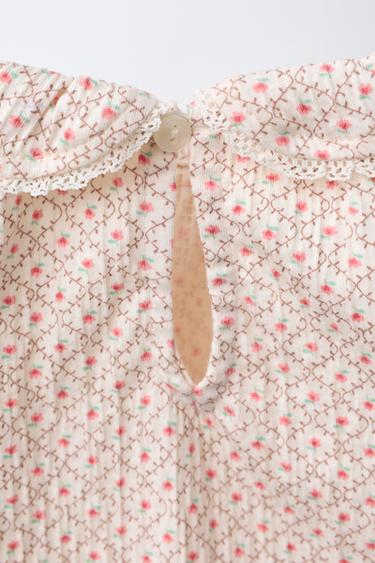 BODY DENTELLE IMPRIMÉ FLEURS - Écru clair de Zara - Image 3
