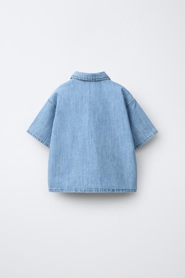 LABEL DENIM SHIRT - Light blue by Zara - Image 1