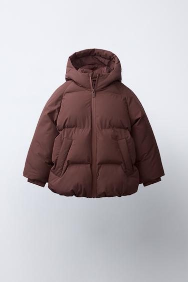 СТЬОБАНЕ ВОДОВІДШТОВХУЮЧЕ ПАЛЬТО З КАПЮШОНОМ - dark russet Zara