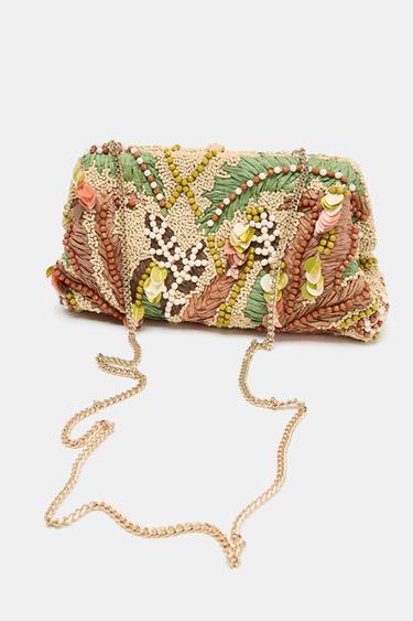 BEADED PRINT POUCH BAG - Multicoloured by Zara
