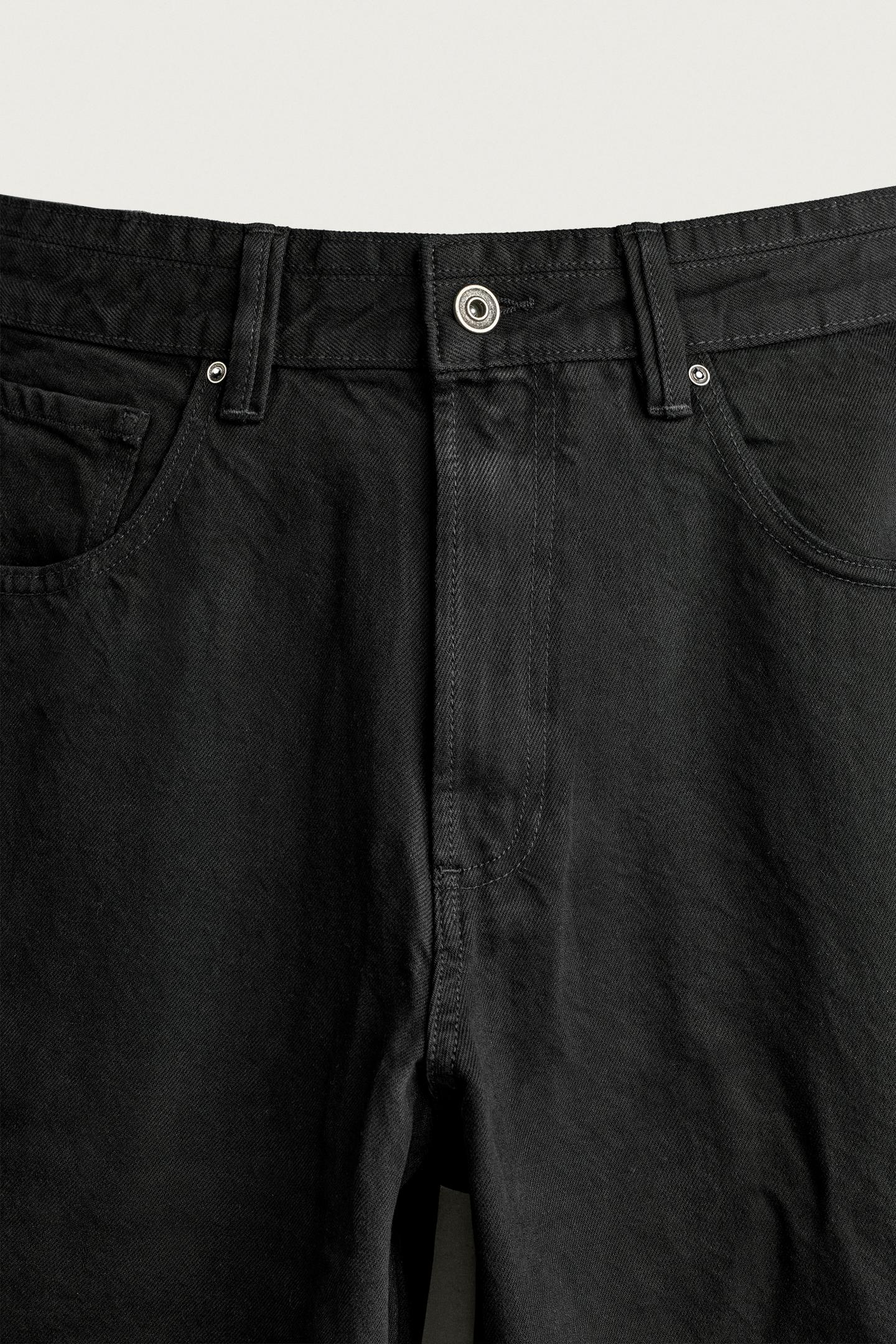 Мужские брюки Zara Pinstripe Balloon Fit, цвет: Чёрный — фото 9