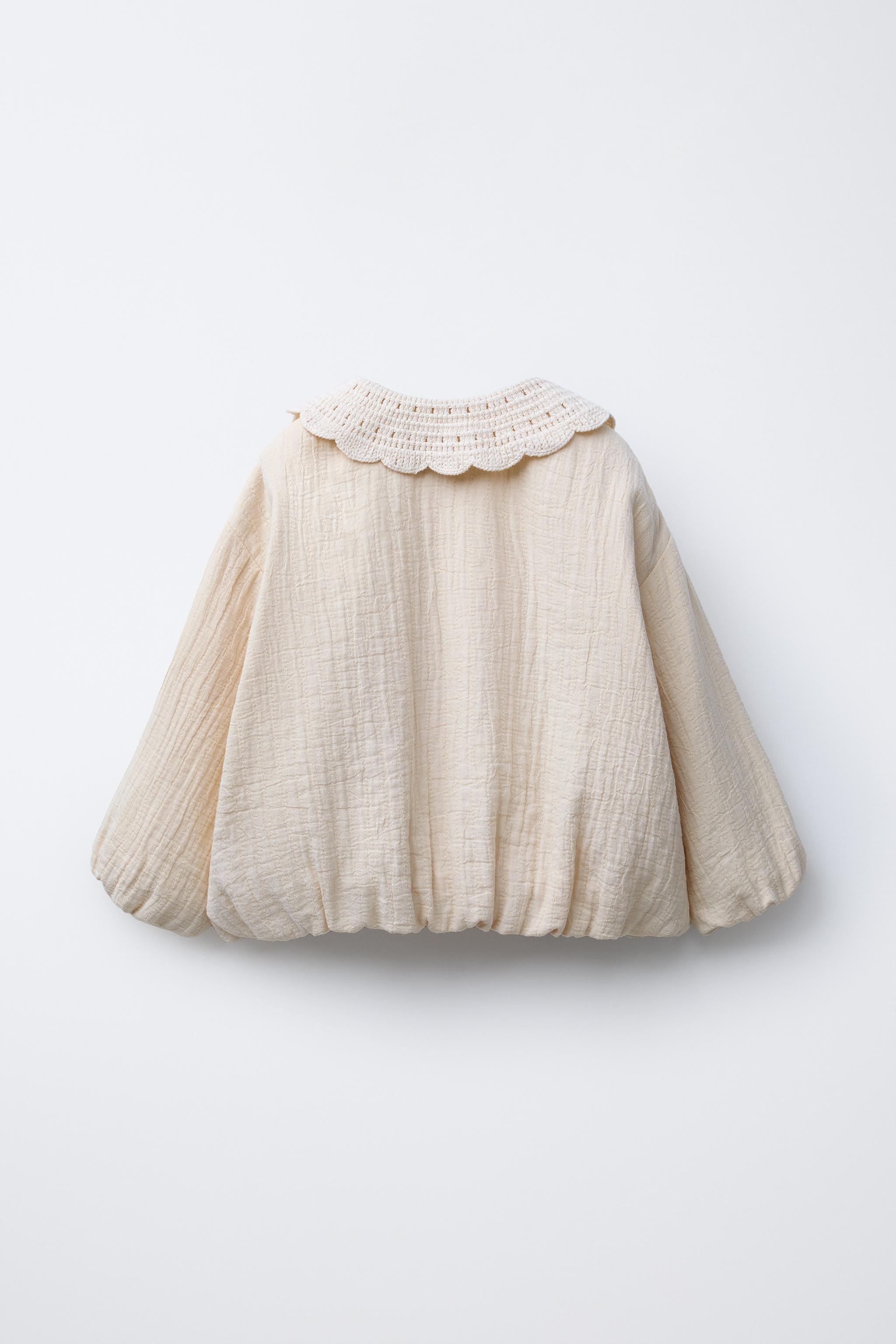 VESTE COL EN MAILLE CROCHET