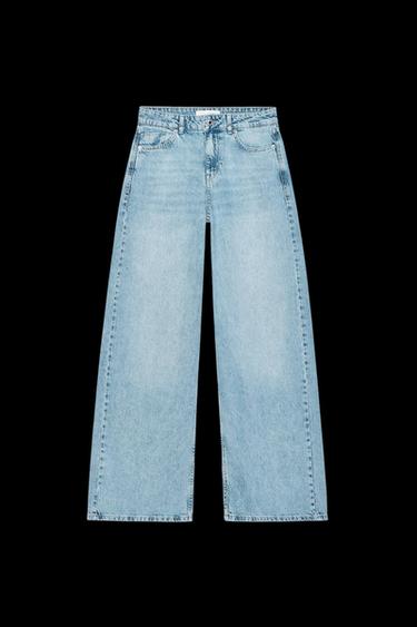JEANS Z1975 WIDE LEG TIRO MEDIO LONG LENGTH - Azul claro de Zara - Imagen 0