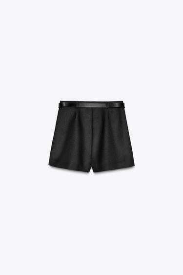 WRAP SKORT WITH BELT - Black by Zara - Image 5