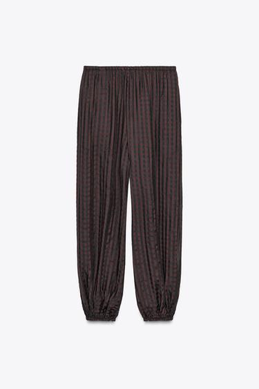 PANTALON BLOOMER VICHY ZW COLLECTION - Bordeaux foncé de Zara - Image 2