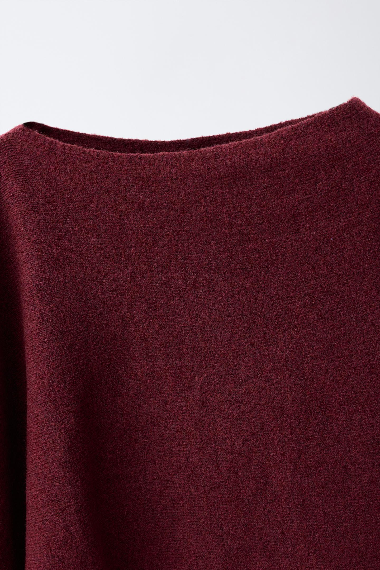 Детская накидка Zara Fine Knit Cape, цвет: Бордовый — фото 3