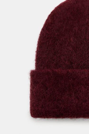 TURN-UP KNIT BEANIE - Burgundy by Zara - Image 2