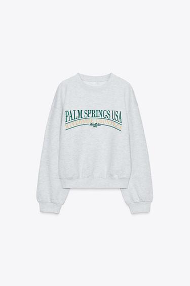SLOGAN COTTON SWEATSHIRT - Grey marl by Zara