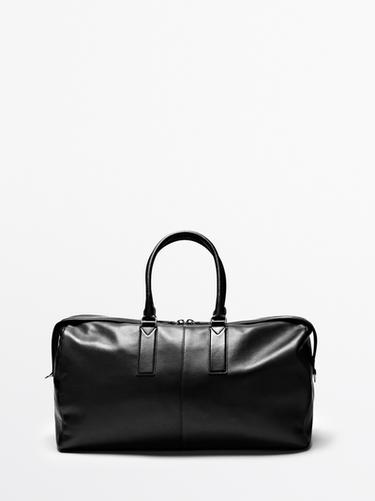 Bolso de viaje piel napa - Negro de Zara - Imagen 0