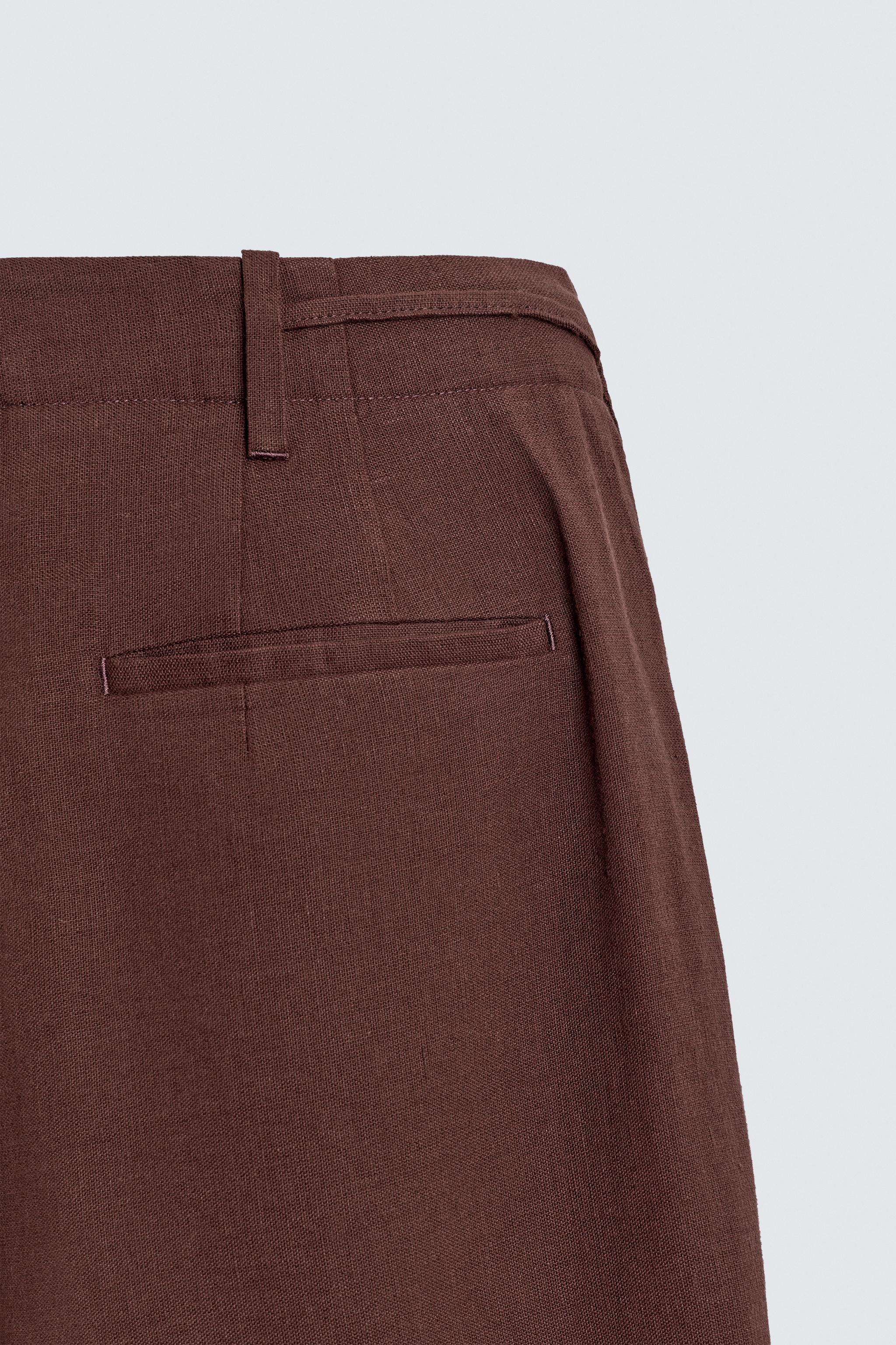 LINEN BLEND WIDE FIT SHORTS