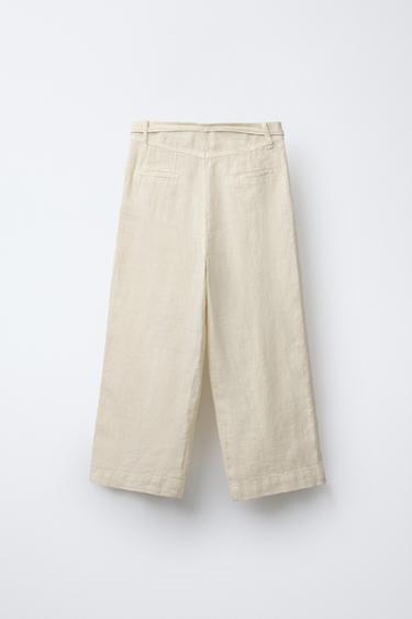 PANTALON 100 % LIN À PLIS - Bis de Zara - Image 1