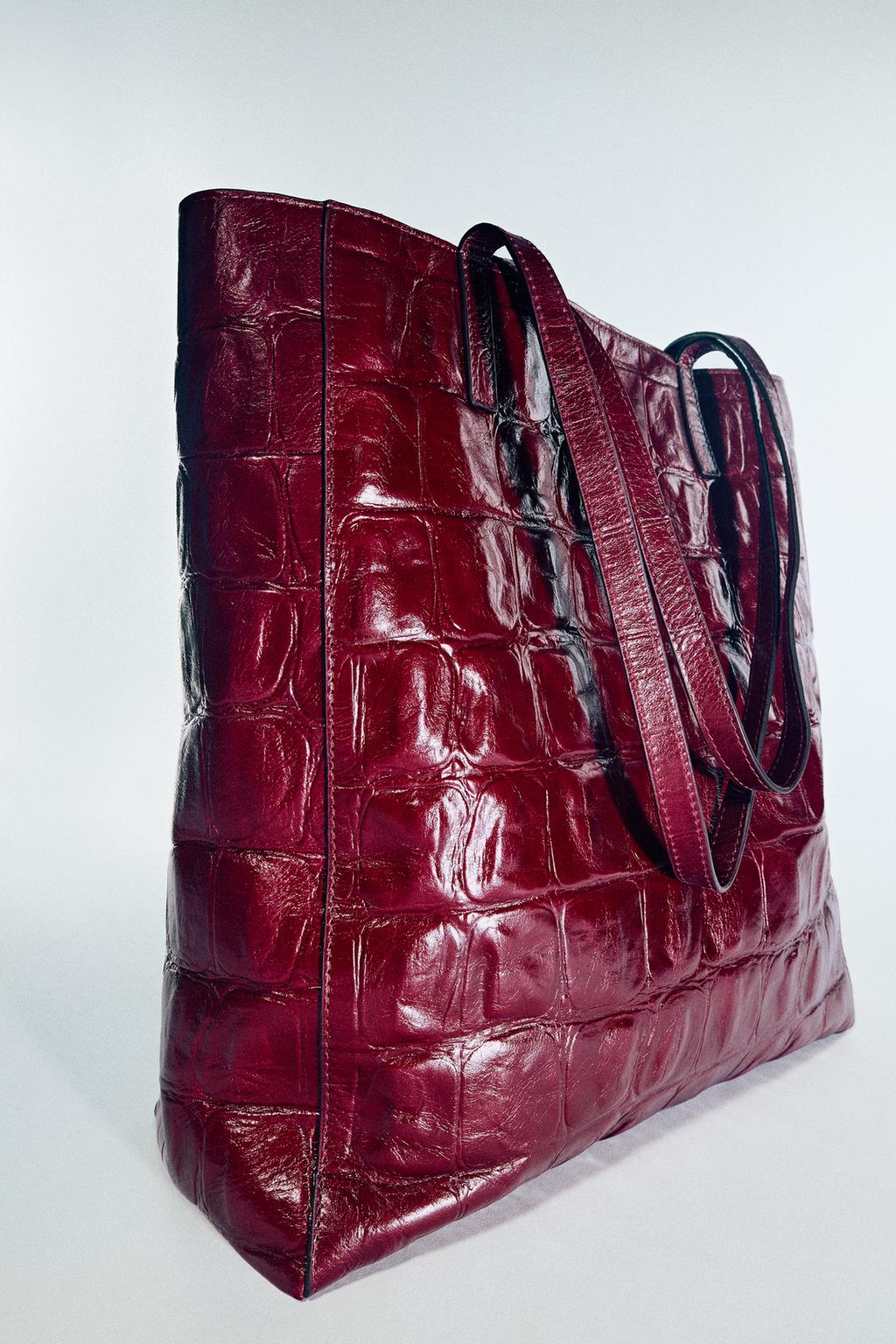 ANIMAL PRINT LEATHER TOTE BAG