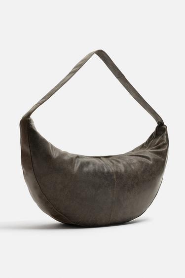 CRACKLED LEATHER BAG - Black by Zara - Image 3