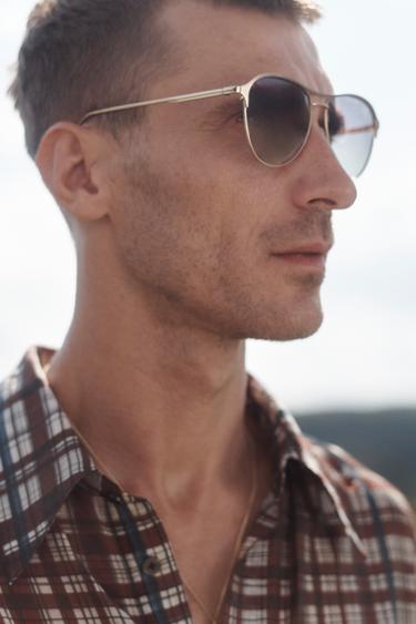 LIMITED EDITION FLOWING CHECK SHIRT - Ecru / Maroon by Zara - Image 3