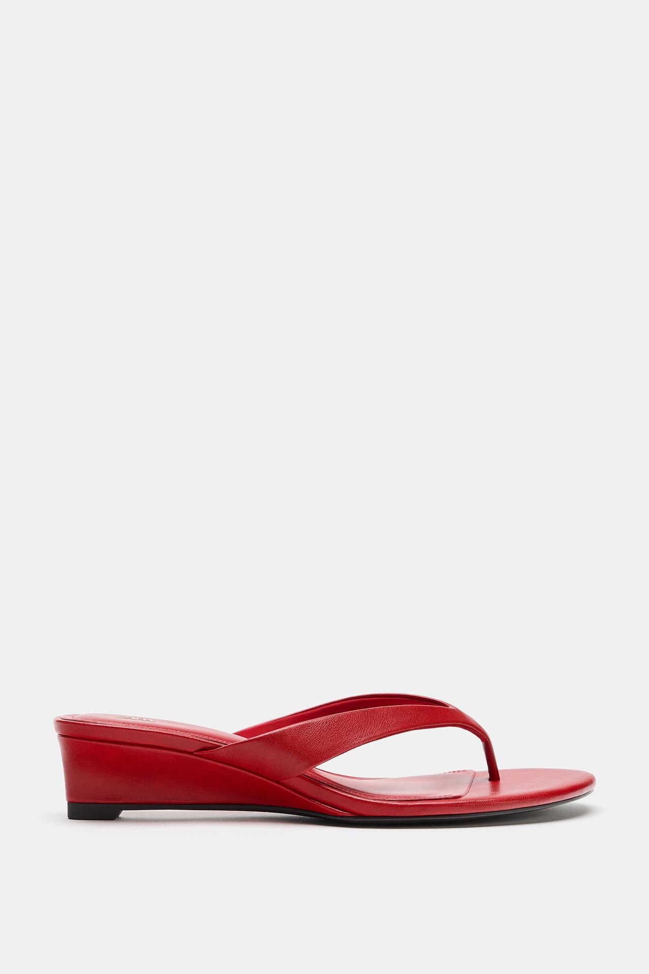 MINI WEDGE SANDALS — Red
