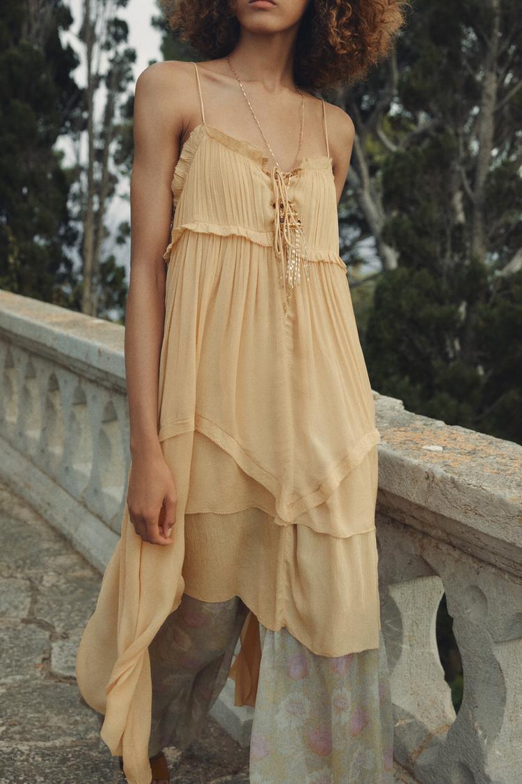 ASYMMETRIC RUFFLED DRESS ZW COLLECTION