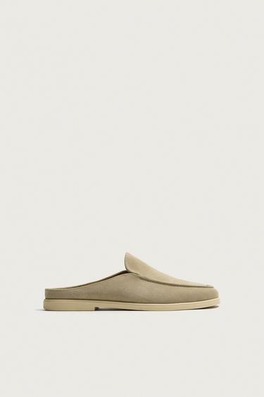 MOCASÍN PIEL DESTALONADO - Beige de Zara