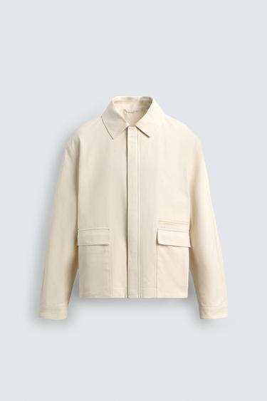 CAZADORA ESTRUCTURA BOLSILLOS - Blanco roto de Zara