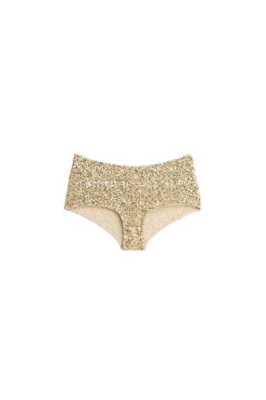 LIMITED EDITION SEQUIN BRIEFS - Gold by Zara