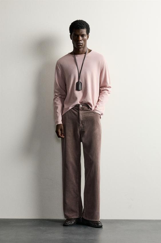 TEXTURED JUMPER WITH TURN-UP TRIMS - Pale pink by Zara - Image 0