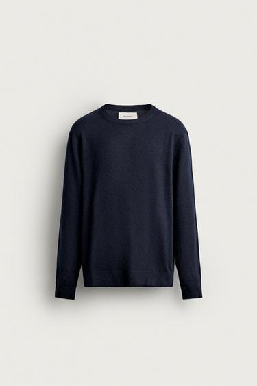100% CASHMERE REGULAR FIT JUMPER - Dark navy by Zara